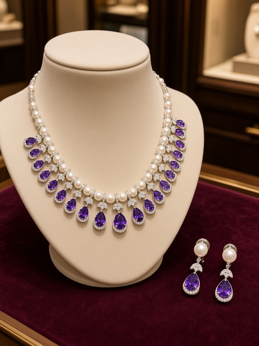 Amethyst Pearl Set